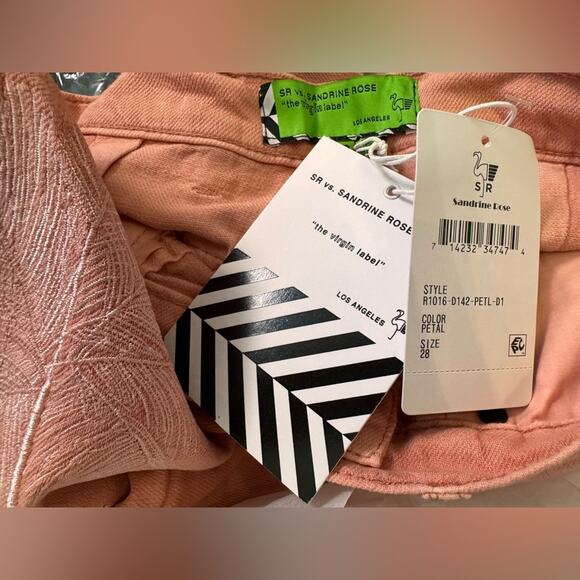 UTILITY SANDRINE ROSE X FREE PEOPLE Palm Embroidered PETAL 28 Wide leg High Rise - Picture 5 of 6